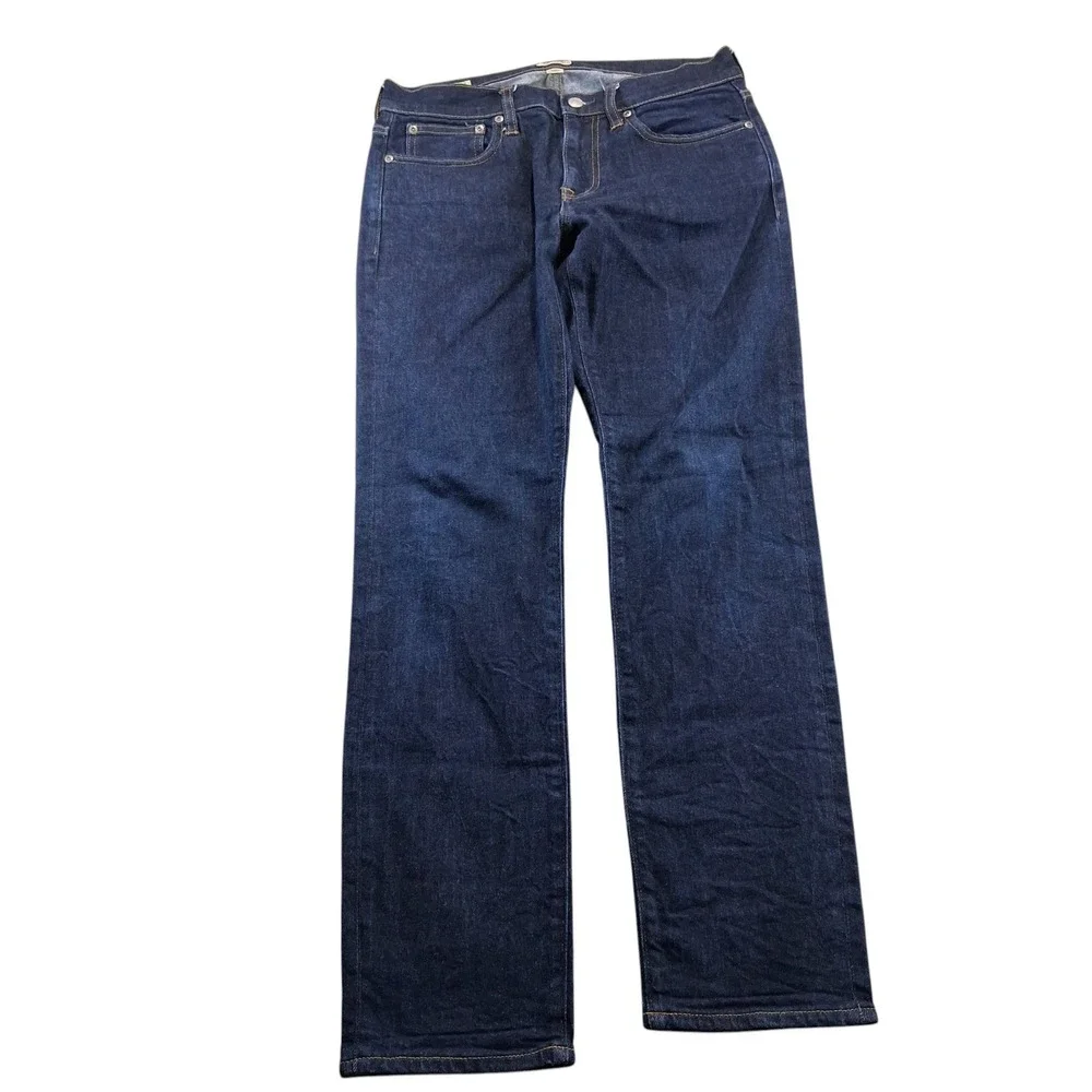 J. Crew Jeans Mens 31x32 484 Slim Fit Dark Indigo Blue Stretch Denim